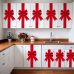 Kafeli 8 Pcs Large Red Velvet Christmas Bows for Cabinet Door Kitchen Decor