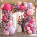 Hot Pink Purple Balloons Arch Kit, Double Stuffed Lavender Lilac Dusty Purple Pink Mauve Peach Coral Balloon Garland for Butterfly Birthday Wedding Baby Shower Tea Party Decorations