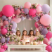Hot Pink Purple Balloons Arch Kit, Double Stuffed Lavender Lilac Dusty Purple Pink Mauve Peach Coral Balloon Garland for Butterfly Birthday Wedding Baby Shower Tea Party Decorations
