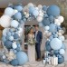 Dusty Blue White Balloon Arch, Dourble Stuffed Slate Light Baby Blue Balloons Garland for Birthday Wedding graduation Baby Shower Gender Reveal Party Boho Bridal Decoratioons Dusty Blue White Balloon Arch, Dourble Stuffed Slate Light Baby Blue Balloons Garland for Birthday Wedding graduation Baby Shower Gender Reveal Party Boho Bridal Decoratioons