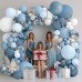Dusty Blue White Balloon Arch, Dourble Stuffed Slate Light Baby Blue Balloons Garland for Birthday Wedding graduation Baby Shower Gender Reveal Party Boho Bridal Decoratioons Dusty Blue White Balloon Arch, Dourble Stuffed Slate Light Baby Blue Balloons Garland for Birthday Wedding graduation Baby Shower Gender Reveal Party Boho Bridal Decoratioons