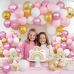 Pink and White Balloons Set, 60pcs 12inch Matte Light Pink White Metallic Pink Confetti Gold Latex Balloons with Pink Ribbon for Birthday Wedding Party Bridal Showers Baby Showers Decoration Pink and White Balloons Set, 60pcs 12inch Matte Light Pink White Metallic Pink Confetti Gold Latex Balloons with Pink Ribbon for Birthday Wedding Party Bridal Showers Baby Showers Decoration