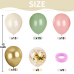 Sage Green Pink and Gold Balloons Set, Include 60pcs 12inch Dusty Pink Sand White Balloons And Metallic Gold Confetti Balloons with Pink Ribbon for Weddings Baby Showers Bridal Birthday Decoration