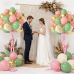Sage Green Pink and Gold Balloons Set, Include 60pcs 12inch Dusty Pink Sand White Balloons And Metallic Gold Confetti Balloons with Pink Ribbon for Weddings Baby Showers Bridal Birthday Decoration