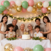 Sage Green Pink and Gold Balloons Set, Include 60pcs 12inch Dusty Pink Sand White Balloons And Metallic Gold Confetti Balloons with Pink Ribbon for Weddings Baby Showers Bridal Birthday Decoration