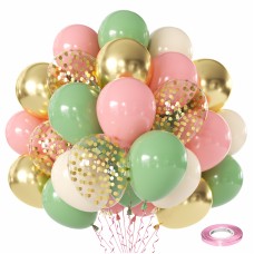 Sage Green Pink and Gold Balloons Set, Include 60pcs 12inch Dusty Pink Sand White Balloons And Metallic Gold Confetti Balloons with Pink Ribbon for Weddings Baby Showers Bridal Birthday Decoration Sage Green Pink and Gold Balloons Set, Include 60pcs 12inch Dusty Pink Sand White Balloons And Metallic Gold Confetti Balloons with Pink Ribbon for Weddings Baby Showers Bridal Birthday Decoration