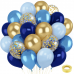 Navy Blue and Gold Balloons Kit, 60PCS 12 Inch Blue Balloons Includes Pearl Macaron Dark Blue Blue Metallic Gold Confetti Balloons for Wedding Baby Shower Birthday Decorations. Navy Blue and Gold Balloons Kit, 60PCS 12 Inch Blue Balloons Includes Pearl Macaron Dark Blue Blue Metallic Gold Confetti Balloons for Wedding Baby Shower Birthday Decorations.