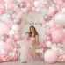 Pink and White Balloon Arch Kit, Pastel Balloon Garland with Dusty Light Metallic Pink Matte White Balloons and Clear Balloons for Birthday Bridal Shower Wedding Party Decorations Pink and White Balloon Arch Kit, Pastel Balloon Garland with Dusty Light Metallic Pink Matte White Balloons and Clear Balloons for Birthday Bridal Shower Wedding Party Decorations