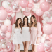 Pink and White Balloon Arch Kit, Pastel Balloon Garland with Dusty Light Metallic Pink Matte White Balloons and Clear Balloons for Birthday Bridal Shower Wedding Party Decorations Pink and White Balloon Arch Kit, Pastel Balloon Garland with Dusty Light Metallic Pink Matte White Balloons and Clear Balloons for Birthday Bridal Shower Wedding Party Decorations