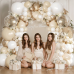 White and Gold Balloon Arch Kit, Gold and White Balloon Garland with White Gold Sand Balloons for Wedding Bridal Shower Birthday Party Decorations White and Gold Balloon Arch Kit, Gold and White Balloon Garland with White Gold Sand Balloons for Wedding Bridal Shower Birthday Party Decorations