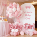 Pink Bow Balloons, 60pcs 12in Light Pink  Clear White Latex Balloon with Bows and Bow Balloons Pink for Birthday Bachelorette Coquette Party Girl Shower Wedding Decorations