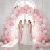 Pink Bow Balloons, 60pcs 12in Light Pink  Clear White Latex Balloon with Bows and Bow Balloons Pink for Birthday Bachelorette Coquette Party Girl Shower Wedding Decorations
