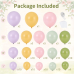 Dusty Green Pink and Purple Balloons Arch Kit , Pastel Balloon Arch Kit with Dusty Olive Green Light Pink Purple  Mustard Yellow Balloons for Wildflower Graden Fairy Birthday Tea Party Decoration