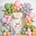 Dusty Green Pink and Purple Balloons Arch Kit , Pastel Balloon Arch Kit with Dusty Olive Green Light Pink Purple  Mustard Yellow Balloons for Wildflower Graden Fairy Birthday Tea Party Decoration