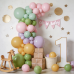 Dusty Green Pink and Purple Balloons Arch Kit , Pastel Balloon Arch Kit with Dusty Olive Green Light Pink Purple  Mustard Yellow Balloons for Wildflower Graden Fairy Birthday Tea Party Decoration
