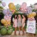 Dusty Green Pink and Purple Balloons Arch Kit , Pastel Balloon Arch Kit with Dusty Olive Green Light Pink Purple  Mustard Yellow Balloons for Wildflower Graden Fairy Birthday Tea Party Decoration