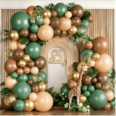Sage Green Brown Balloons Arch Kit, Woodland Safari Balloon Arch Kit with Sage Green Dark Brown Nude Metallic Gold Confetti Latex Balloons Garland for Birthday Party Jungle Dinosaur Forest Green Decorations Sage Green Brown Balloons Arch Kit, Woodland Safari Balloon Arch Kit with Sage Green Dark Brown Nude Metallic Gold Confetti Latex Balloons Garland for Birthday Party Jungle Dinosaur Forest Green Decorations