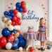 Red White Blue Balloon Arch Kit, Chrome Gold, Latex, Party Decoration.