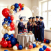 Red White Blue Balloon Arch Kit, Chrome Gold, Latex, Party Decoration.