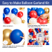 Red White Blue Balloon Arch Kit, Chrome Gold, Latex, Party Decoration. Red White Blue Balloon Arch Kit, Chrome Gold, Latex, Party Decoration.